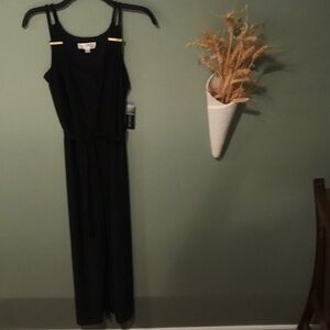 Soho Apparel Ltd. Black Dress With Gold Accents At The Shoulder. M